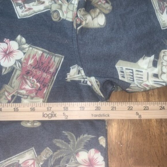 Vintage Paradise Blue Hawaiian Style Men's XL Car Theme Polo Shirt Size M - Picture 5 of 7